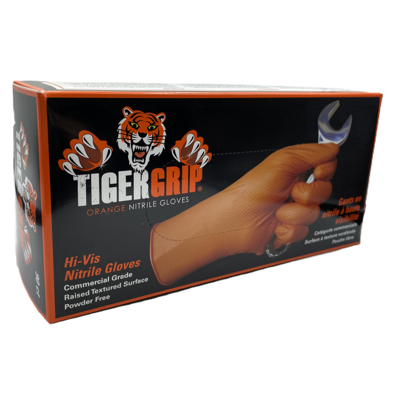 Nitrile Gloves TIGER GRIP L 50 orange - Main Image